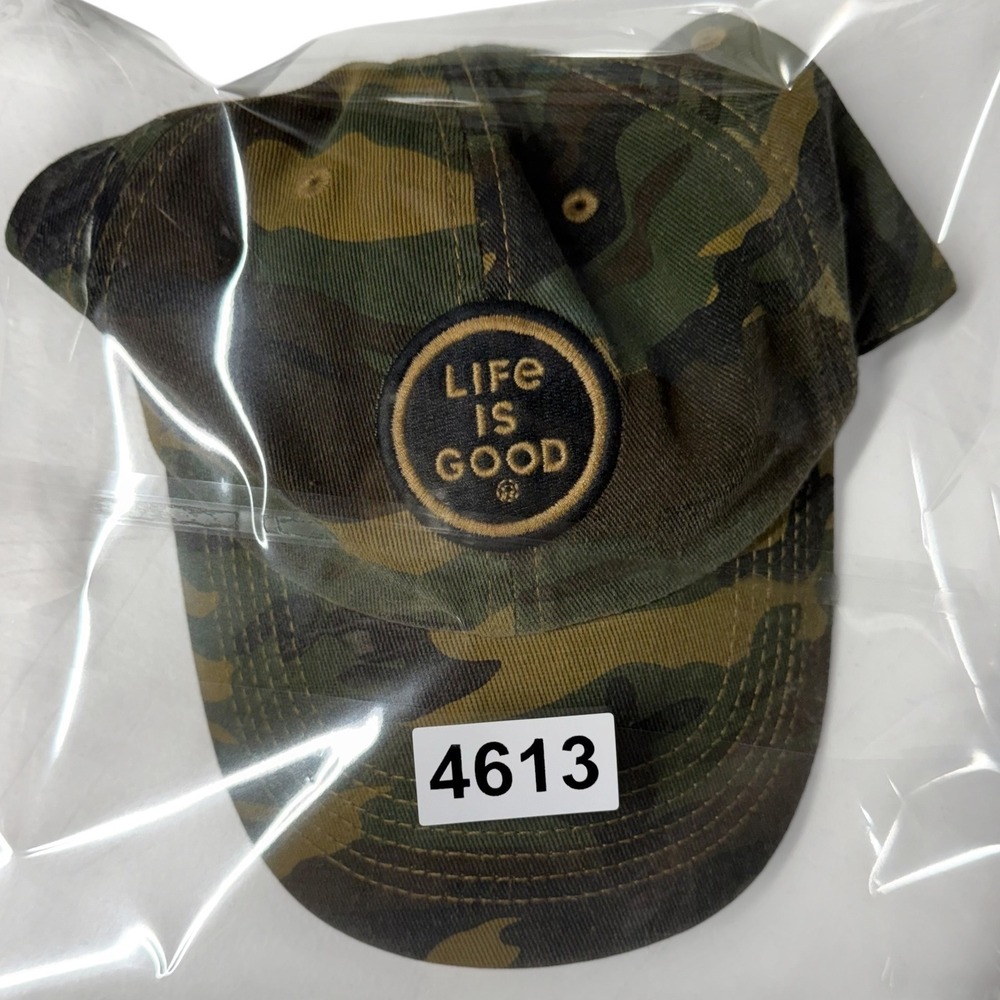 Life is Good Camo Baseball Cap Adjustable Camouflage Hat Green Brown Cotton - Picture 8 of 8